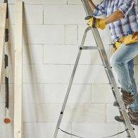 High ladder as a support for worker
